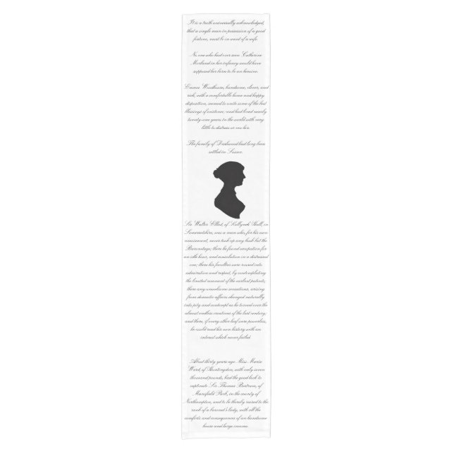 Jane Austen Novels' First Lines Kurzer Tischläufer (Vorderseite)