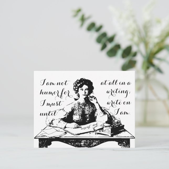 Jane Austen "On Writing" Citation Carte Postale (Debout devant)