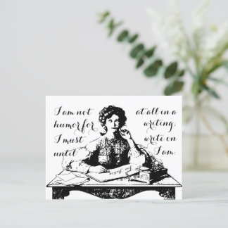 Jane Austen "On Writing" Zitat Postcard Postkarte