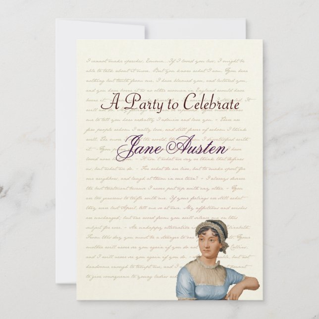 Jane Austen Party Geburtstagsfeier Quotes Einladung (Vorderseite)