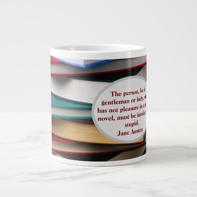 Jane Austen pleasure of novel Jumbo-Tasse (Vorderseite)