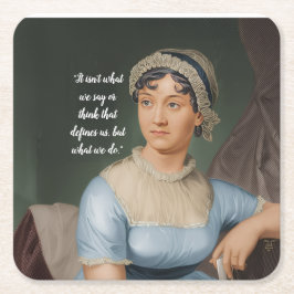 Jane Austen portrait and quote Rechteckiger Pappuntersetzer