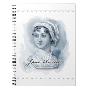 Jane Austen Portrait und Signature Notizblock