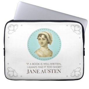 Jane Austen Portrait und Zitat zum Lesen Laptopschutzhülle