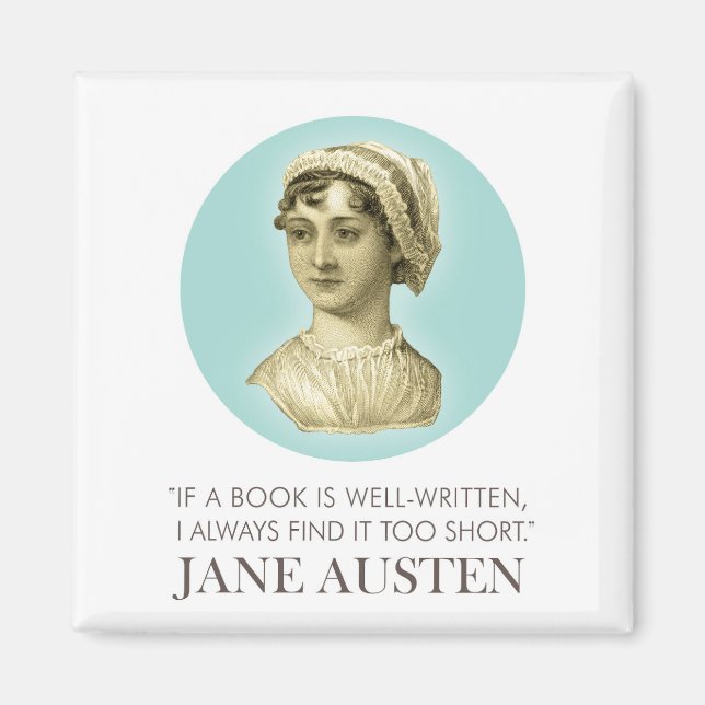 Jane Austen Portrait und Zitat zum Lesen Magnet (Vorne)