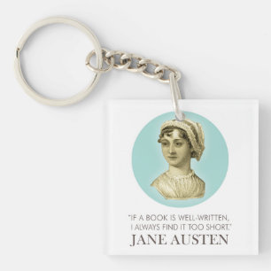 Jane Austen Portrait und Zitat zum Lesen Schlüsselanhänger