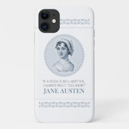 Jane Austen Portrait und Zitat zum Lesen von Case