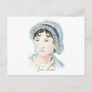 Jane Austen Portrait von Alice Flynn Postkarte