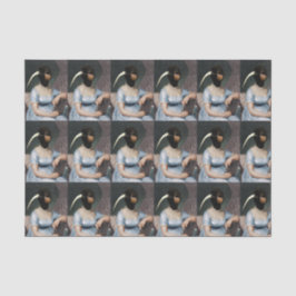 Jane Austen portrait with bird head Seidenpapier