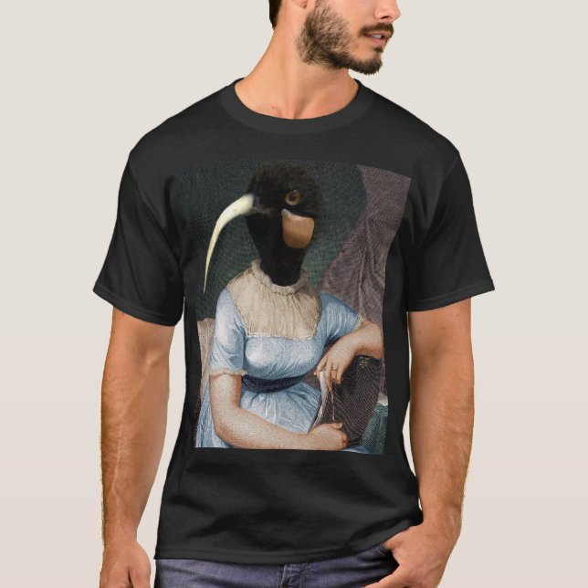  Jane Austen portrait with bird head T-Shirt (Vorderseite)