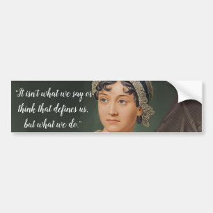 Jane-Austen-Porträt und Zitat Autoaufkleber