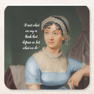 Jane-Austen-Porträt und Zitat Rechteckiger Pappuntersetzer