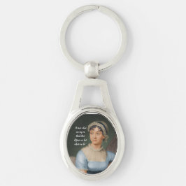 Jane-Austen-Porträt und Zitat Schlüsselanhänger