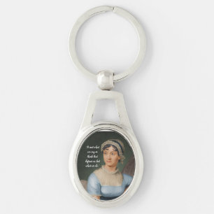Jane-Austen-Porträt und Zitat Schlüsselanhänger