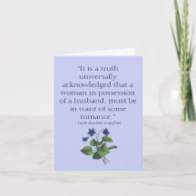 Jane Austen Pride and Prejudice Anniversary Card