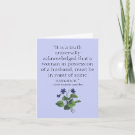 Jane Austen Pride and Prejudice Anniversary Card Karte