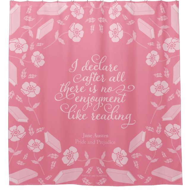 Jane Austen Pride & Prejudice Blumenkoffer Duschvorhang (Vorderseite)