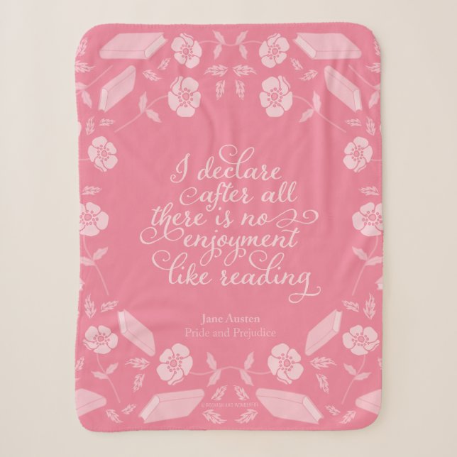 Jane Austen Pride & Prejudice Blumenkoffer Sherpadecke (Vorderseite)