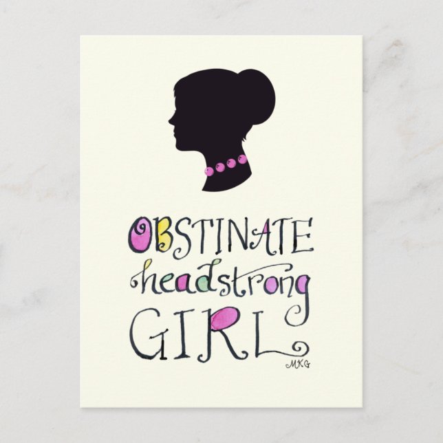 Jane Austen Pride & Prejudice Hand Letter Postkarte (Vorderseite)