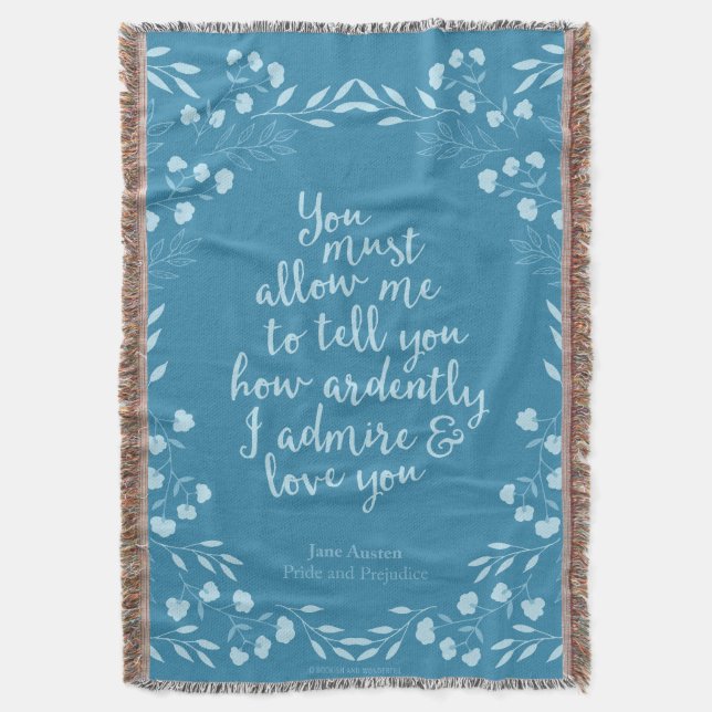 Jane Austen Pride und Prejudice Floral Liebe Decke (Vorderseite Vertikal)