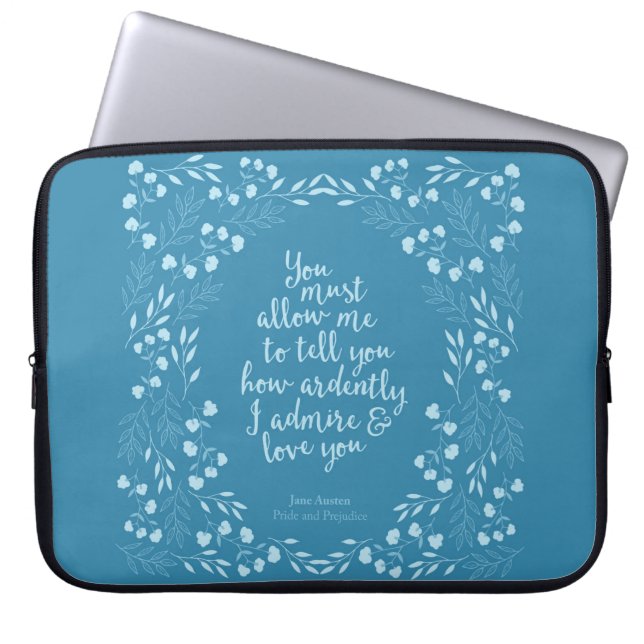 Jane Austen Pride und Prejudice Floral Liebe Laptopschutzhülle (Vorderseite)