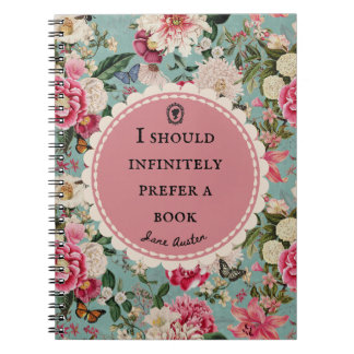 Jane Austen Quote Notebook "Prefer a Book" Notizblock