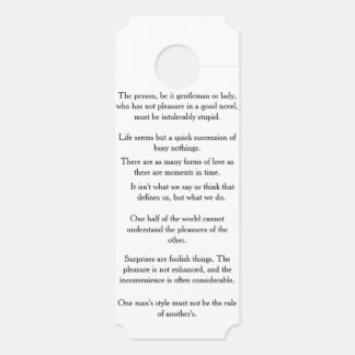 Jane Austen Quotes Türanhänger