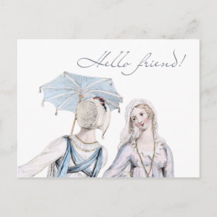 Jane-Austen-Regency-Epoche "Hallo Freund" Postkart Postkarte