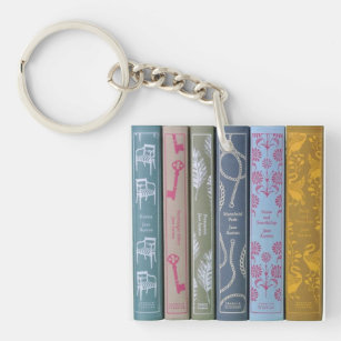 Jane Austen Romane auf einem Schlüsselanhänger