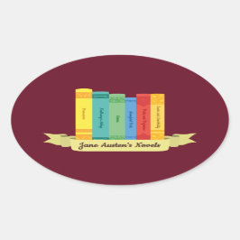 Jane Austen Romane III Ovaler Aufkleber