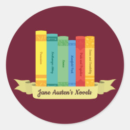 Jane Austen Romane III Runder Aufkleber