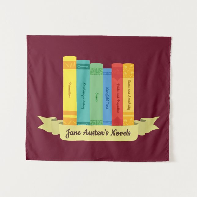 Jane Austen Romane III Wandteppich (Vorderseite (Horizontal))