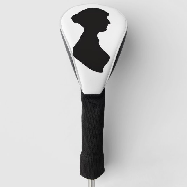 Jane-Austen-Silhouette Golf Headcover (Vorderseite)