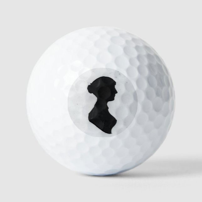Jane-Austen-Silhouette Golfball (Vorderseite)