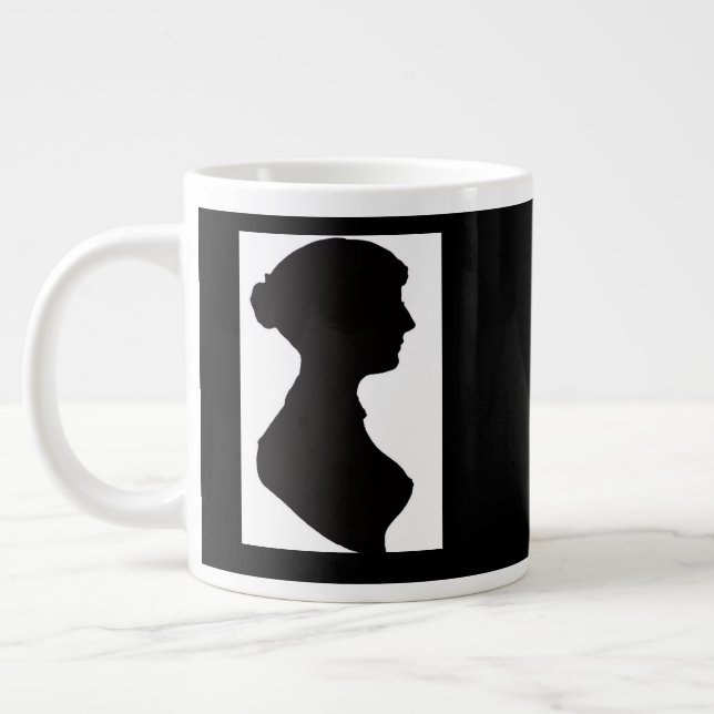 Jane-Austen-Silhouette Jumbo-Tasse (Links)