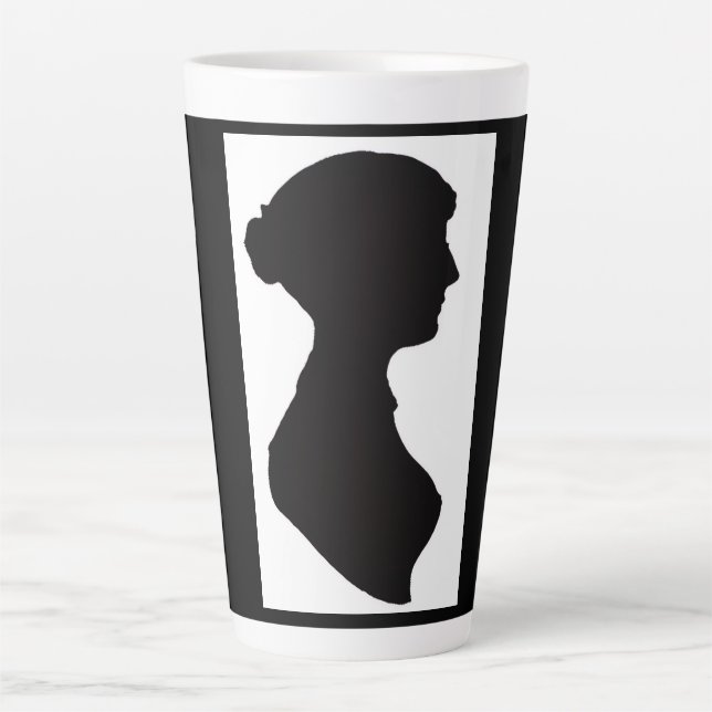 Jane-Austen-Silhouette Milchtasse (Vorderseite)