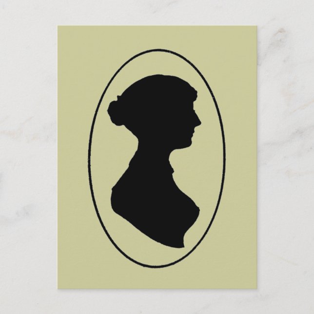 Jane Austen-Silhouette Postkarte (Vorderseite)
