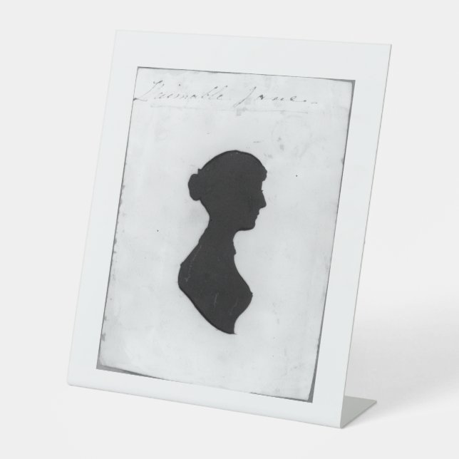 Jane-Austen-Silhouette Sockelschild (Vorderseite)