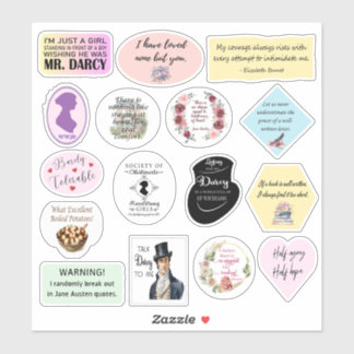 Jane Austen Stickers Aufkleber