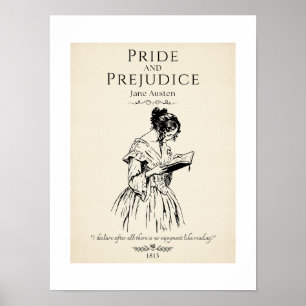 Jane Austen Stolz und Vorurteil Literaturzitat Poster