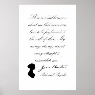 Jane Austen-Stolz und Vorurteil-Zitat Poster