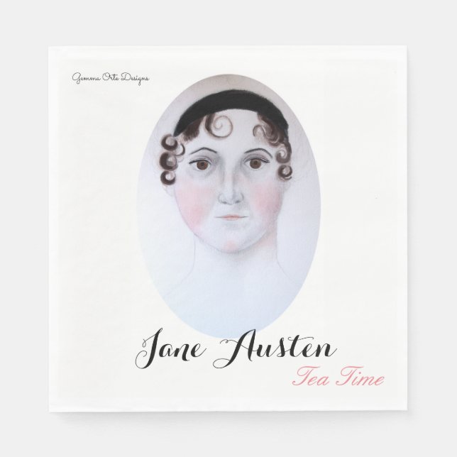 Jane Austen Tee Zeitpapier Serviette. Serviette (Vorderseite)