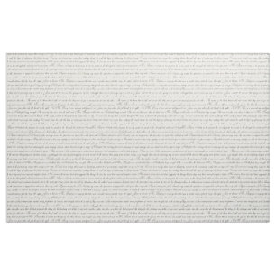 Jane Austen Text Schwarz auf antikes weißes Stoff