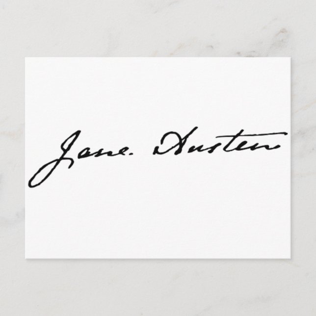 Jane Austen-Unterzeichnung Postkarte (Vorderseite)