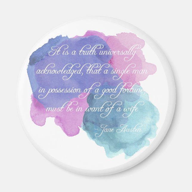 Jane Austen - Wahrheit allgemein anerkannt Magnet (Vorne)