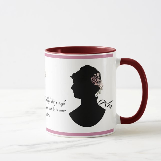 Jane Austen "Wahrheits-allgemeinhin bestätigte" Tasse (Rechts)
