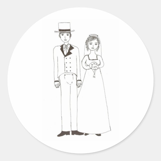 Jane Austen Wedding Runder Aufkleber (Vorderseite)