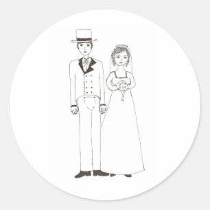 Jane Austen Wedding Runder Aufkleber
