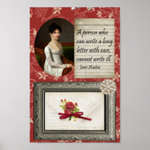 Jane Austen Writing Inspiriert Print Poster