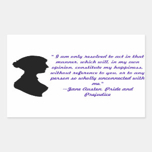 Jane Austen-Zitat-Aufkleber Rechteckiger Aufkleber